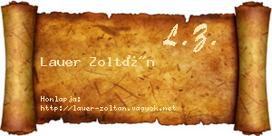 Lauer Zoltán névjegykártya