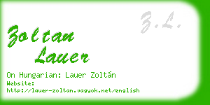 zoltan lauer business card